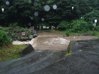 「冠水して通行不可になった橋」のサムネイル画像